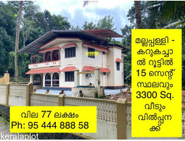 5 BHK 3300 SqFt House in 15 Cents for sale at Mallappally,Pathanamthitta