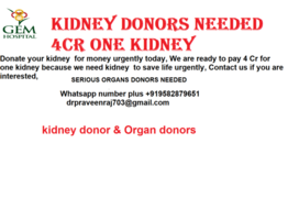 sell one kidney for money
