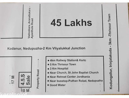 4.5 cent land for sale at near Puthan Road, St. baptist Church, Nedupuzha ,Thrissur