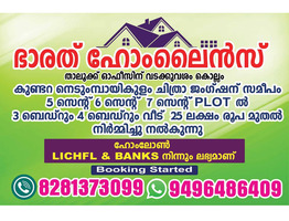 5 cent, 6 cent, 7 cent Plot for sale at kollam