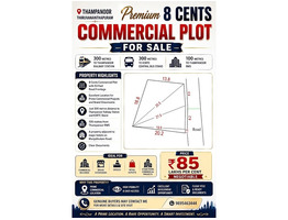 8 cent land for sale heart of Thampanoor