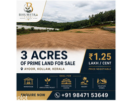 2.9 Acers land for sale near Ayoor junction