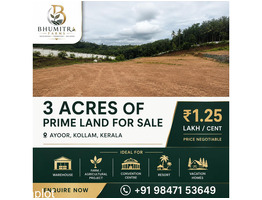 2.9 Acers land for sale near Ayoor junction