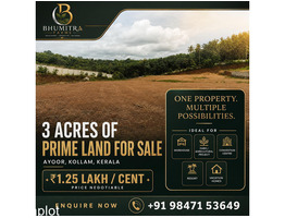 2.9 Acers land for sale near Ayoor junction